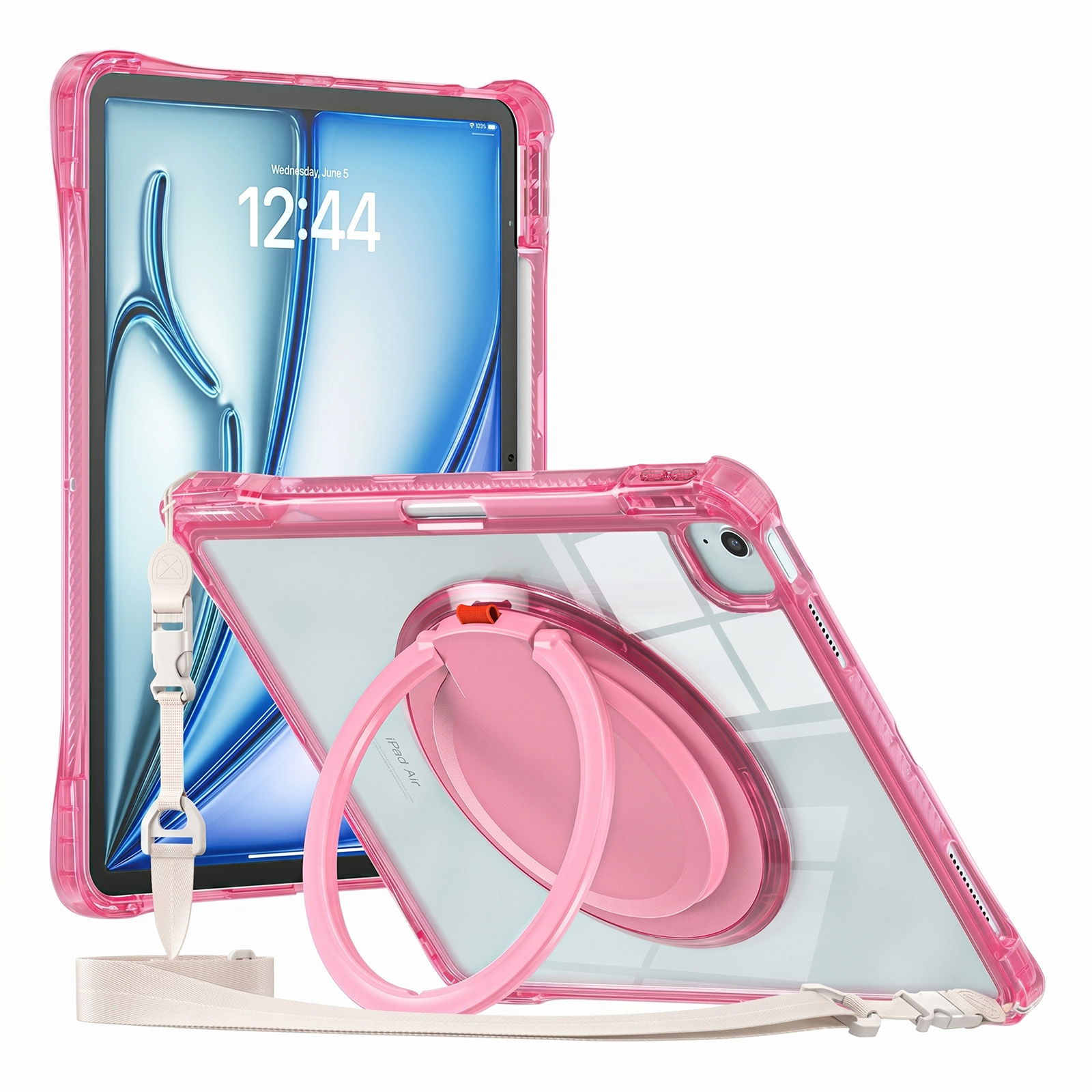 Coque Antichoc Rose avec Support p. iPad Air 11, 5, 4 et iPad Pro 11
