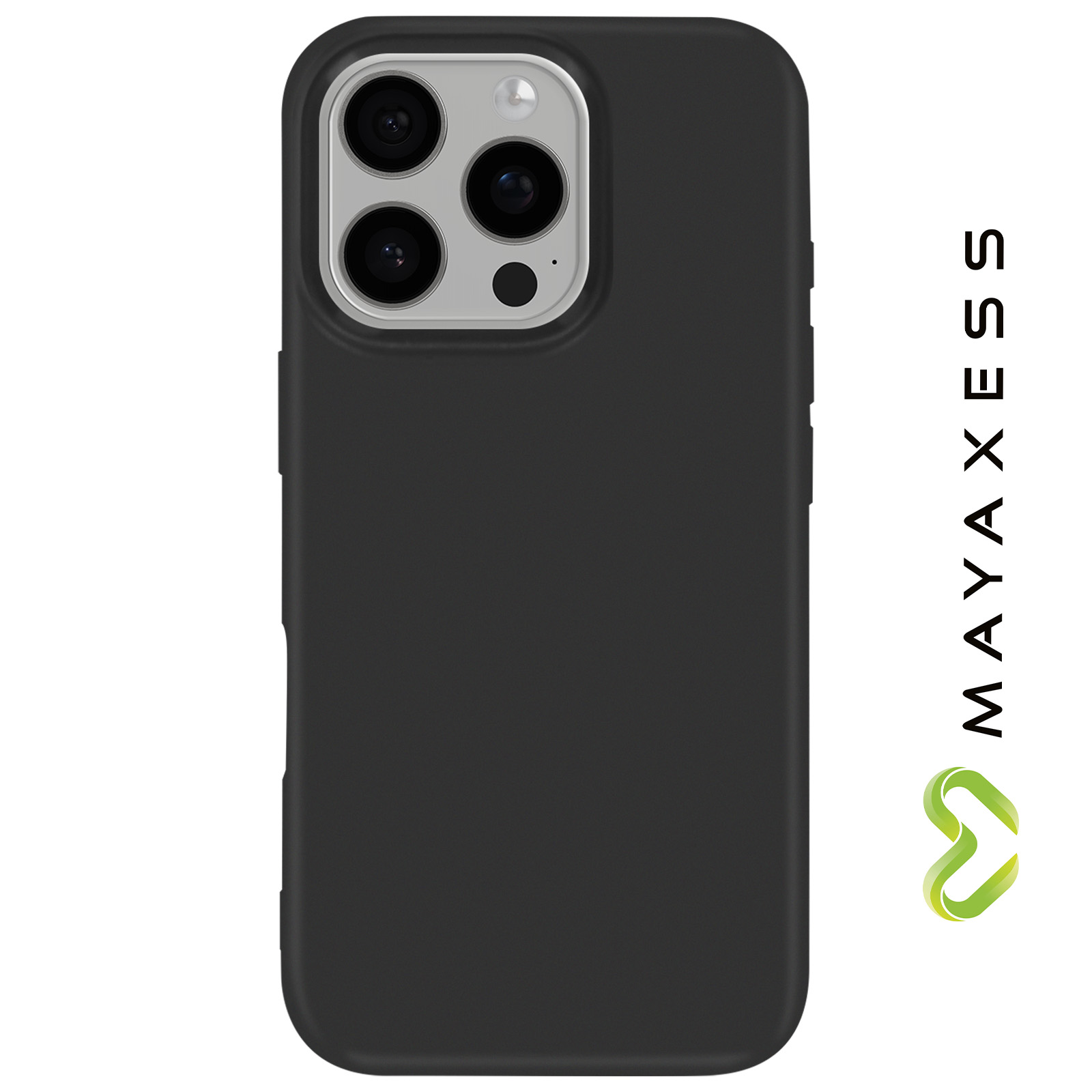 Coque Silicone Noir Mayaxess pour iPhone 16 Pro