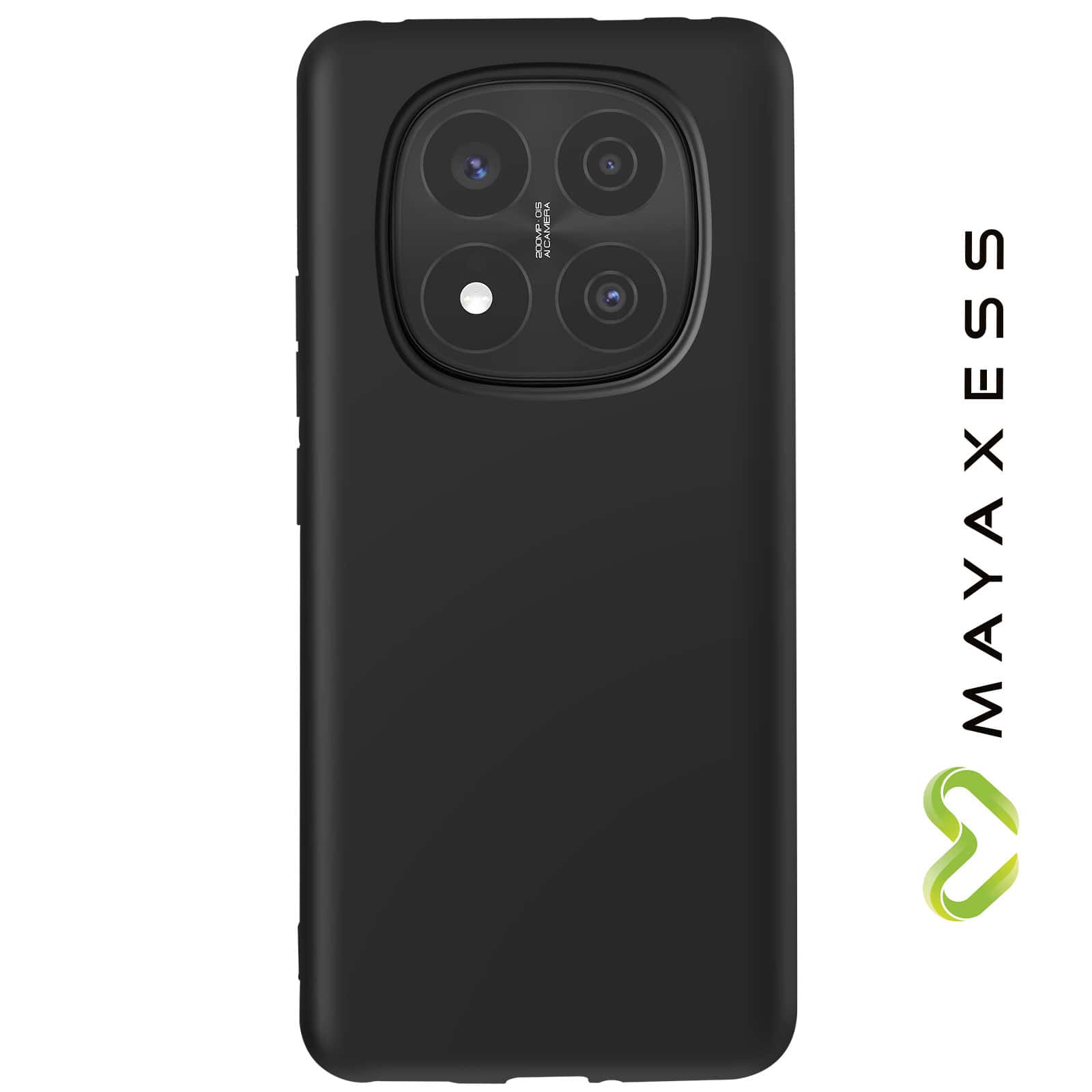 Coque Silicone Noir Mayaxess pour Xiaomi Redmi Note 14 Pro et 14 Pro Plus