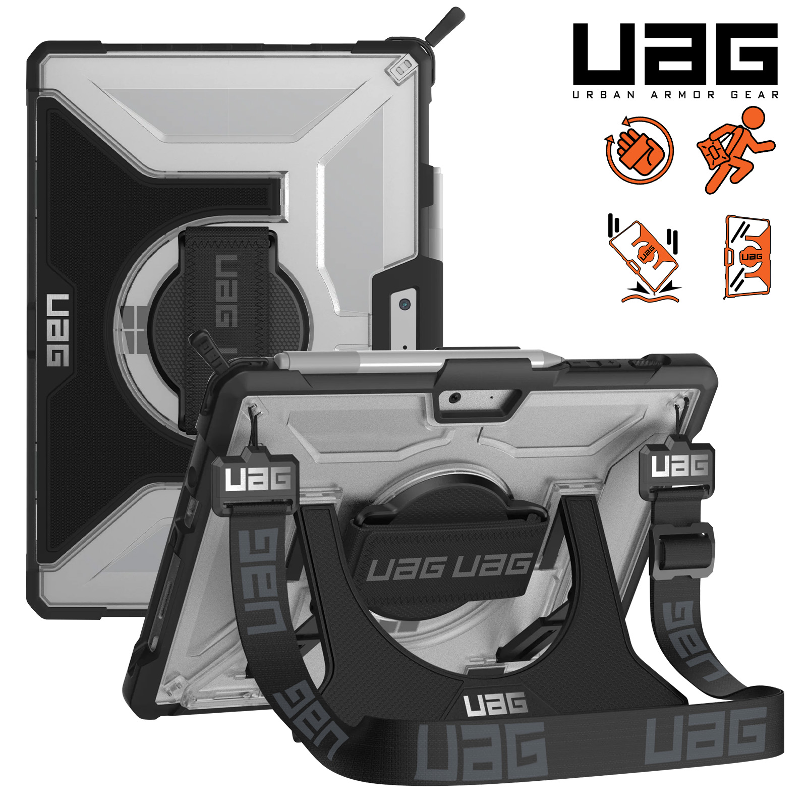 Coque UAG Plasma Antichoc Transparent p. Surface Go 4 , Go 3 , Go 2 et 10.1