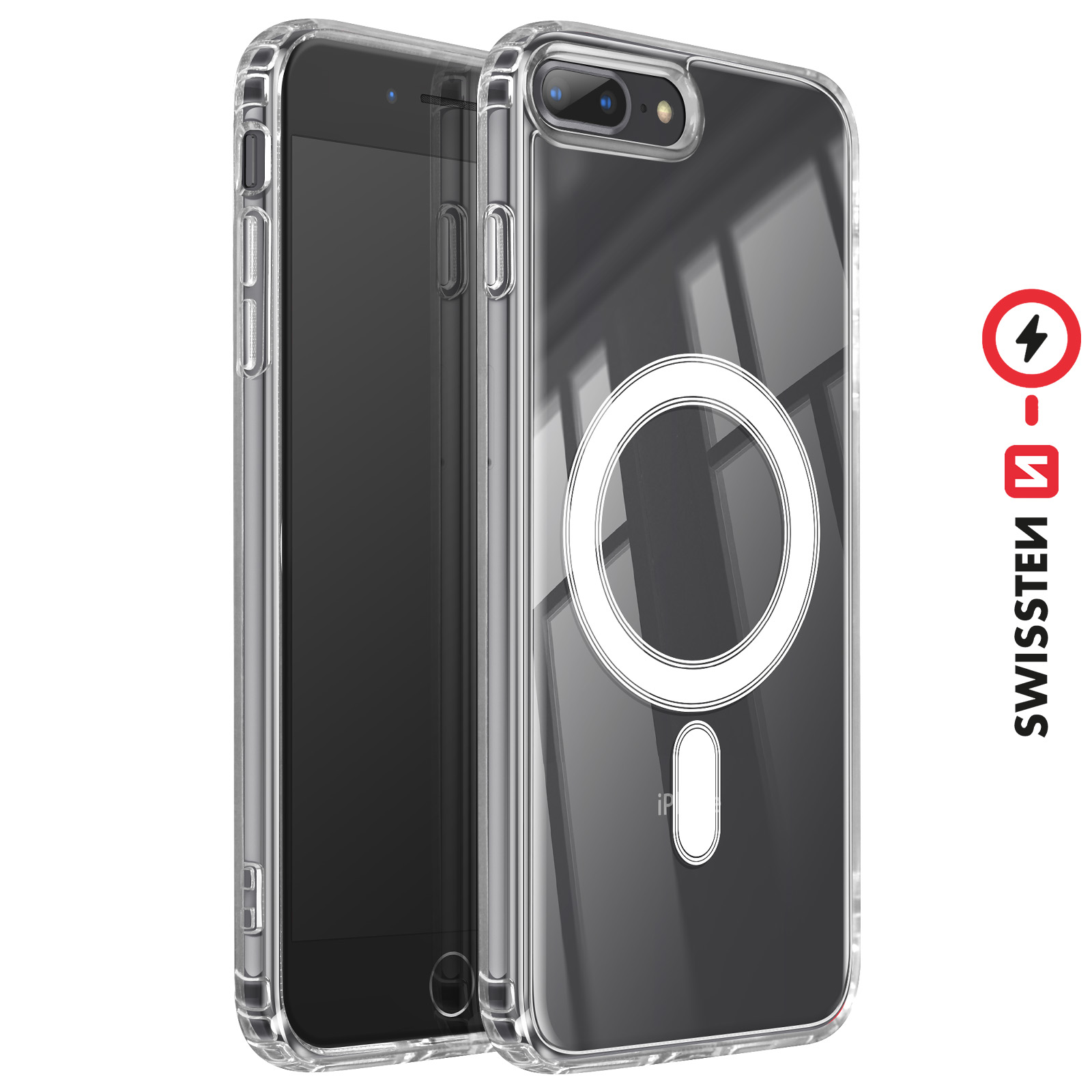 Coque MagSafe Transparente p. iPhone 8 Plus et 7 Plus - Swissten MagStick Clear