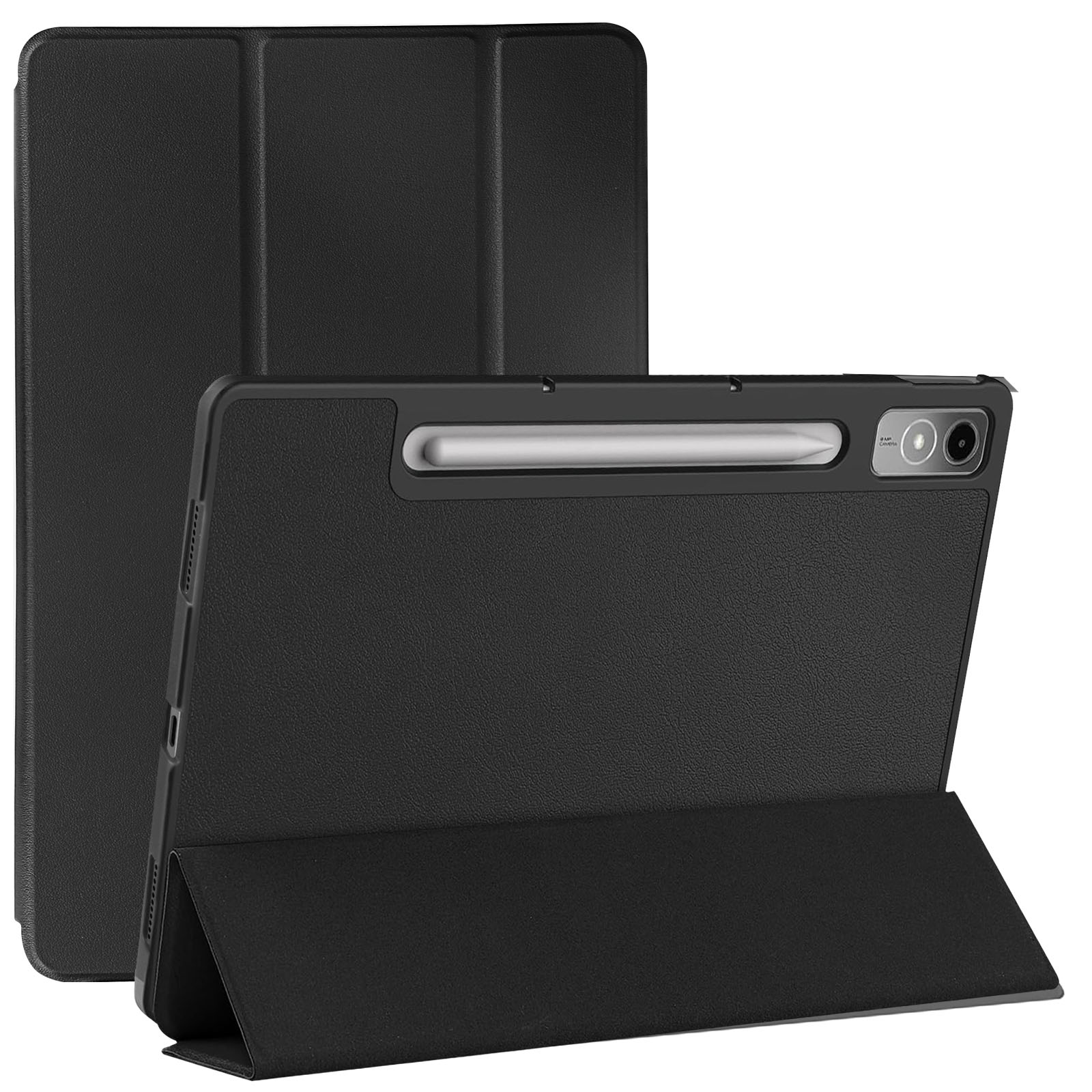 Étui Lenovo Tab P12, Trifold Support Vidéo / Clavier - Noir - Vue principale | Remo.ma