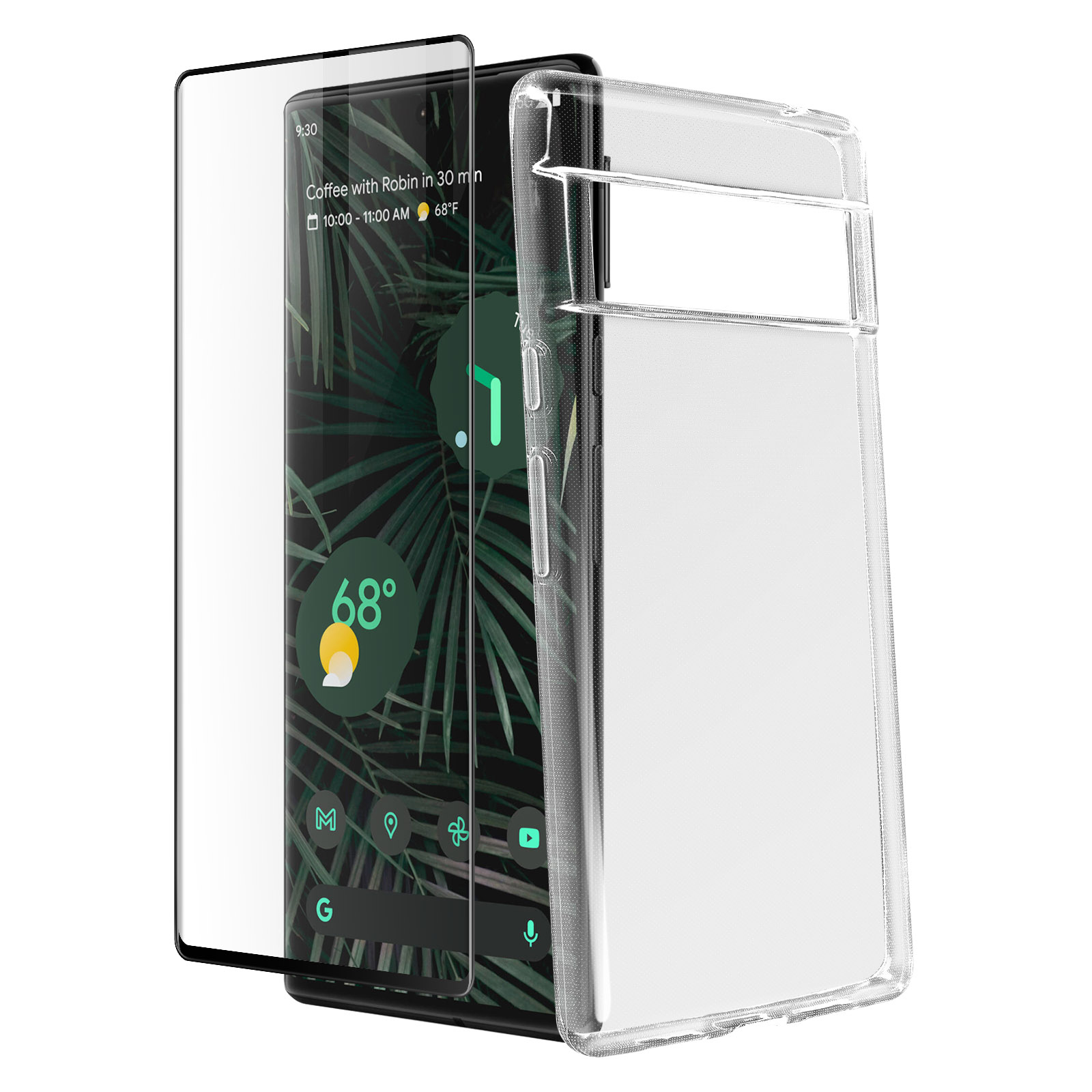 Pack de Protection 360° Google Pixel 6 Pro : Coque Souple Silicone Gel + Verre